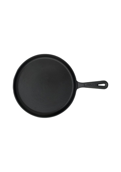 Döküm Krep / Pizza / Pancake Tavası, Yuvarlak, Metal Saplı, 26cm, Siyah