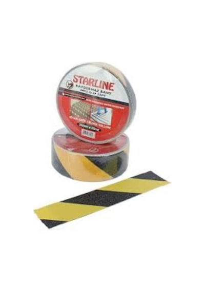 Kaymaz Zemin Kaydırmaz Merdiven Bant 25Mm. X 15M. Sarı-Siyah