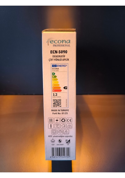 12 Watt Çift Yönlü, Amber Işık, Elektrikle Çalışır İç Ve Dış Mekan Aplik, 12 Watt Amber Işık Armatür Amber