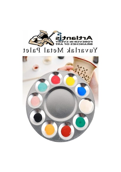 17 Cm Metal Boyama Paleti, 10 Hazneli, Fırça Hediyeli