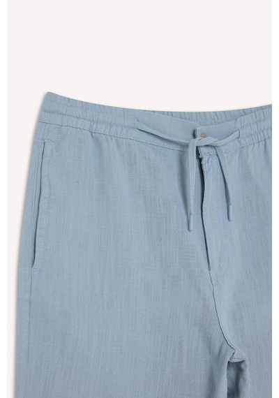 DeFacto %100 Pamuk Relax Fit Cepli Keten Görünümlü Bermuda Şort C7381AX25SMBE524