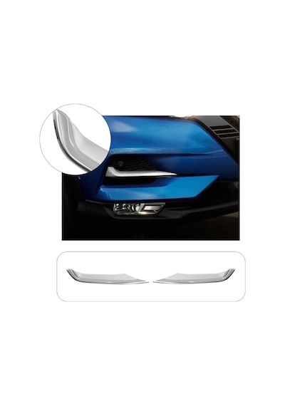 Nissan Qashqai Uyumlu 2017-2021 Krom Sis Far Çıtası 2 Parça Paslanmaz Çelik