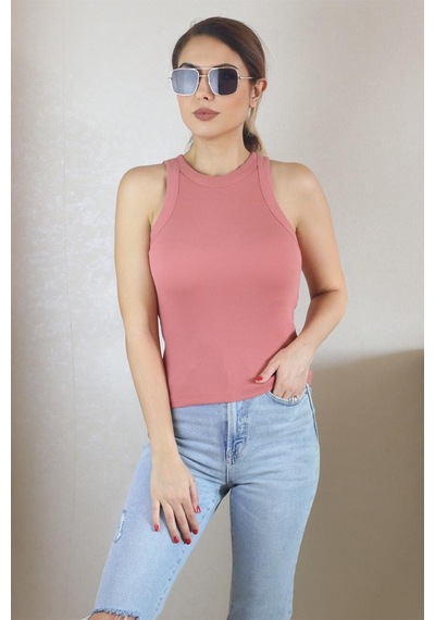 Ritnice Kadın Premium Doku Gülkurusu Fitilli Pamuklu Atlet