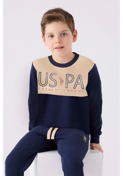 U.S. Polo Assn. Erkek Çocuk Eşofman Takımı - Bej Bej