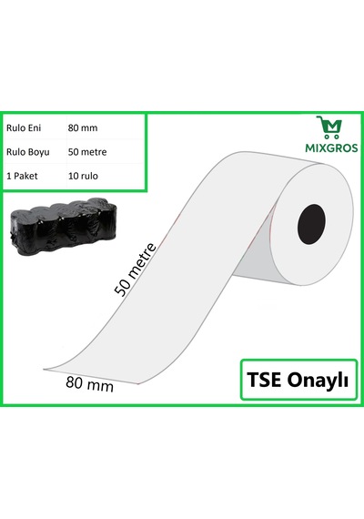 80x50 Metre Termal Yazarkasa Ve Adisyon Rulosu 10 Adet