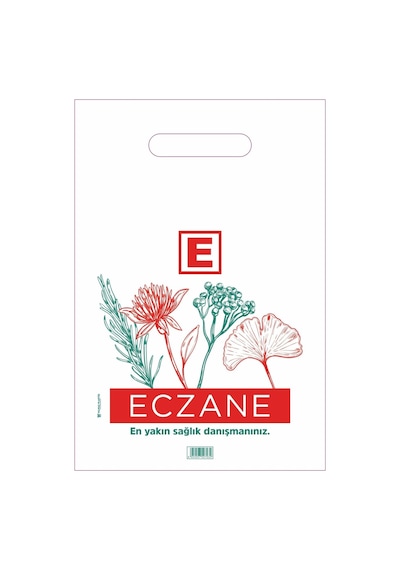 Lotus Baskılı El Geçme Eczane Poşeti 10 KG 1000'li 30 x 40 CM