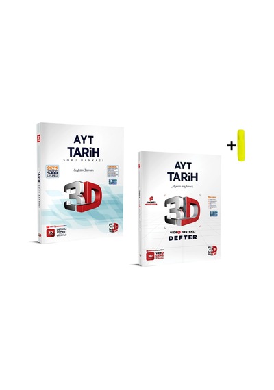 3d Yayınları Ayt Video Destekli Tarih Defter Ve Soru Bankası Seti