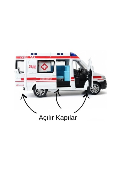 Sürtmeli Sesli Işıklı Polis Servis Aracı - Açılır Kapılı Oyuncak Polis Arabası 15 Cm Çok Renkli