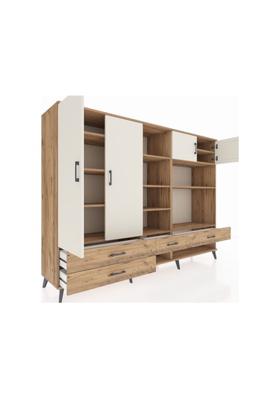 Hyperion Dolap 12 Raflı 4 Çekmeceli 4 Kapaklı 220x44x163 Çam-ayta Çam-aytaşı/çam Hyperion Dolap 12 Raflı 4 Çekmeceli 4 Kapaklı 220x44x163 Çam-ayta Çam-aytaşı/çam