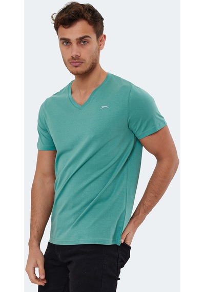 Slazenger RIVALDO Erkek V Yaka Yeşil Tişört