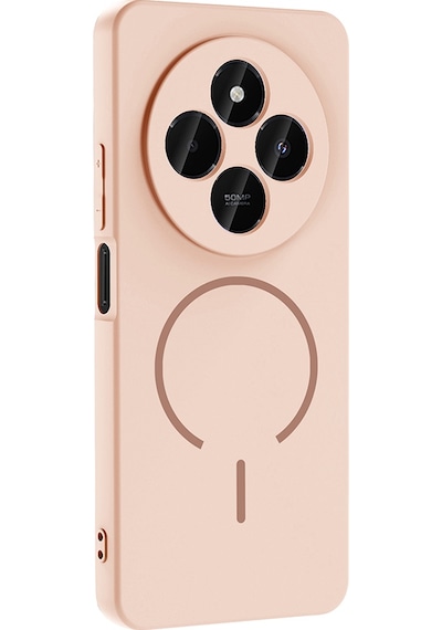Redmi 14c Kılıf M-safe Şarj Özellikli Ata Meta Kapak - Rose Pembe Rose Pembe