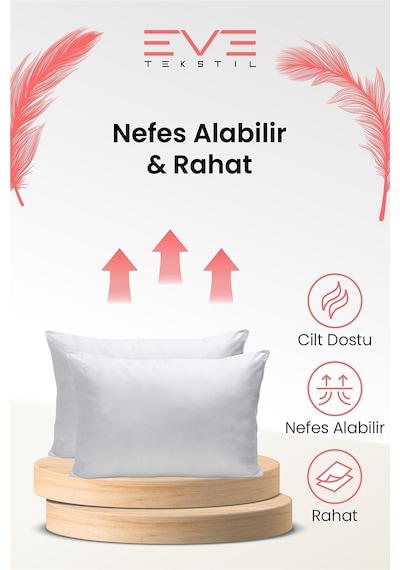 Eve Tekstil 6 adet Roll Pack Microfiber Kılıflı Silikon Yastık