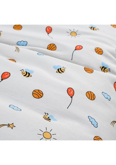 Baby Bee %100 Pamuk Ranforce Bebek Nevresim Takımı Beyaz 4 Parça