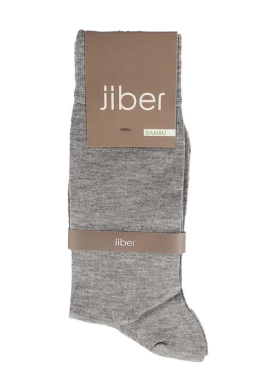 Jiber Erkek Bambu Likralı Uzun Çorap 5500 - 6 Adet Gri Melanj