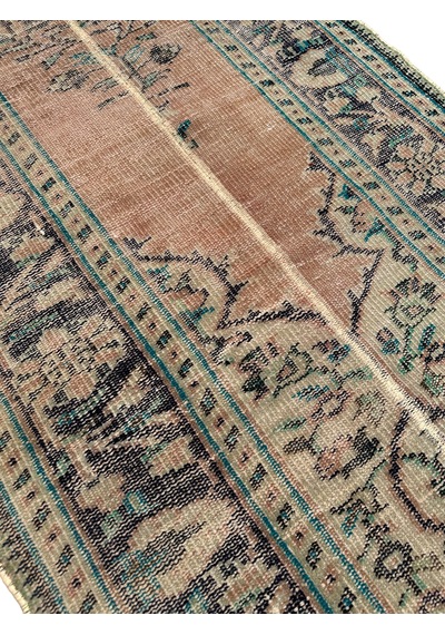 Patchwork Eskitme Halı 90x280 Turuncu %100 Yün Vintage Yolluk Turuncu