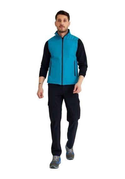 Şensel Erkek Softshell Yelek, Turkuaz 118E2209 Su Itici - Rüzgar Geçirmez 001