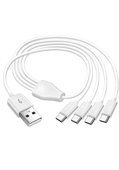 Alfais 4768 4 İn 1 Usb Tip-c Şarj Kablosu Çoklayıcı 1 Metre