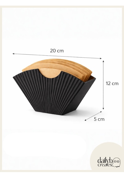 Yelpaze Filtre Kahve Kağıdı Standı-kahve Demleme Kağıdı Tutucu-v60 Kağıt Tutucu Stand Siyah