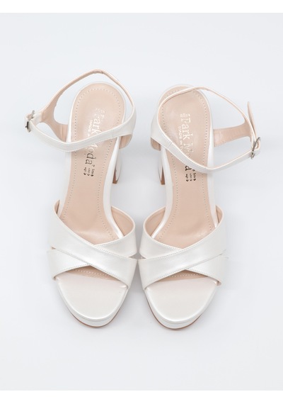 Nesil Shoes Carel 3026 Sedef Çapraz Platform Kadın Sandalet