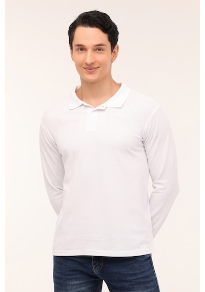Kinetix Mb Sn329 Ukol Polo 4pr Beyaz Erkek Uzun Kol T-shirt 000000000101895357 Beyaz