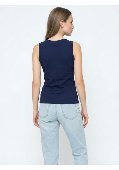 Slim Fit Kadın Bluz K.kol Lacivert