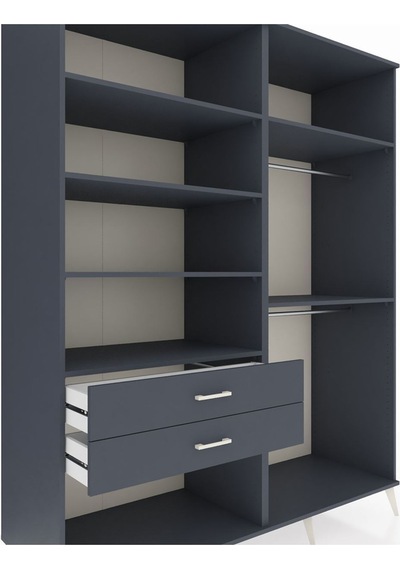 Kronos Gardrop 6 Raflı 2 Çekmeceli 2 Askılı 176x59x221 Antrasit-antrasit Antrasit Kronos Gardrop 6 Raflı 2 Çekmeceli 2 Askılı 176x59x221 Antrasit-antrasit Antrasit