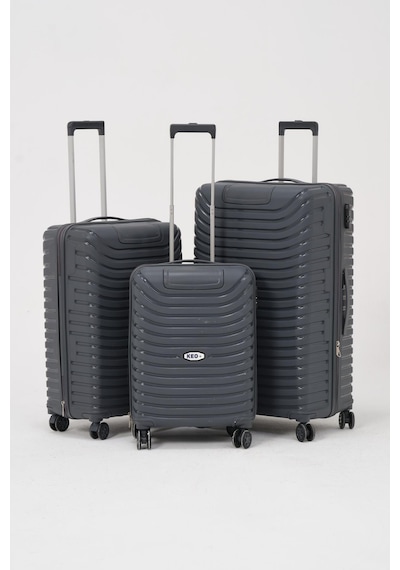 Keo-plus Gri 3 Lü Set Silikon Kırılmaz Pp Valiz Çok Renkli