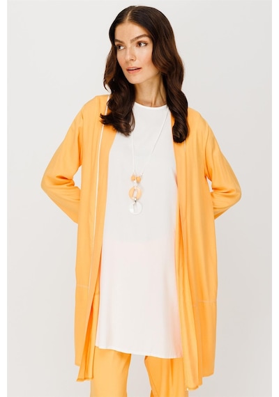 Esswaap Rahat Kumaş Ceket Pantolon Tunik Koleyeli Takım Mango-mango Sarı
