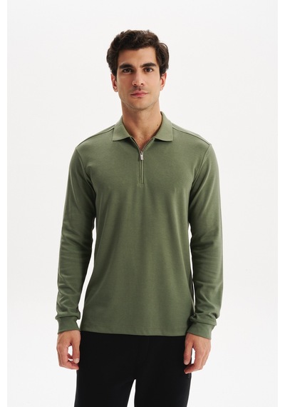 AR-MA Arma Erkek Basic Slim Fit Fermuarlı Polo Yaka Sweatshirt İnce Modal Pamuk Elastan Karışımlı Örme İnterlok Kumaş K30554989002 Yeşil AR-MA Arma Erkek Basic Slim Fit Fermuarlı Polo Yaka Sweatshirt İnce Modal Pamuk Elastan Karışımlı Örme İnterlok Kumaş K30554989002 Yeşil