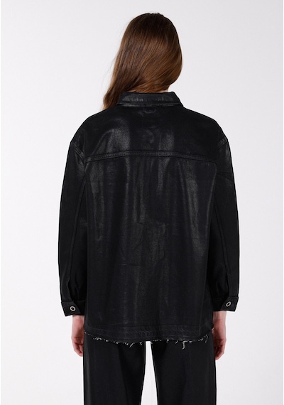 Colin's Colins Oversize Fit Klasik Yaka Kadın Siyah Uzun Kol Gömlek Cl1072278 Q1.v1 Dn43958 Denim
