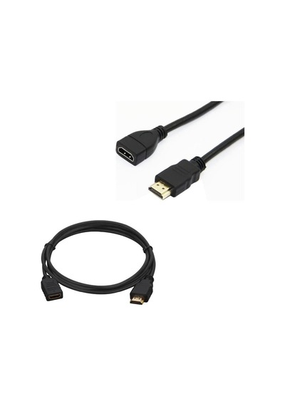 Erkek Dişi Gold Uçlu Hdmı Uzatma Kablosu 30 Cm Mini Hd