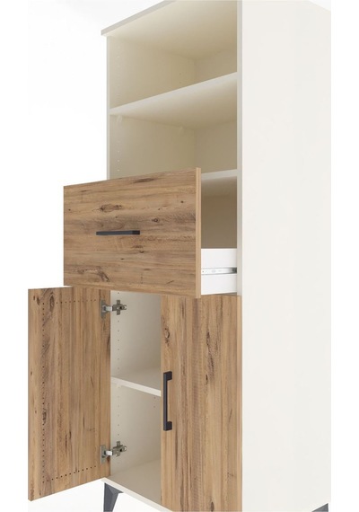 Hyperion Dolap 3 Raflı Tek Çekmeceli 2 Kapaklı 60x44x163 Aytaşı-çam Aytası