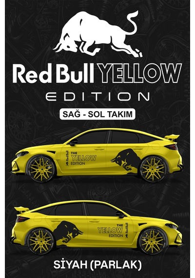 Red Bull Yellow Edıtıon Sticker - Yan Gövde Kaplama Seti Siyah Parlak - 864812519