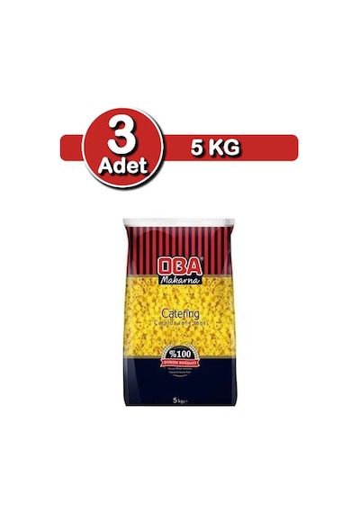 Oba Yüksük Makarna 5 Kg X 3 Adet Uzun Ömürlü Çorbalık Paket