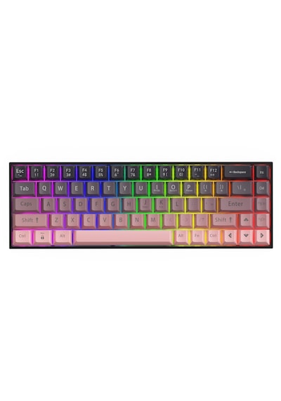 Ak680 Kahverengi Switch Hot-swap Kablolu Mekanik Oyuncu Klavye - Pembe