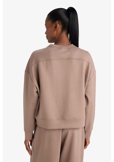Defacto Defactofit Oversize Geniş Kalıp Bisiklet Yaka Modal Sporcu Sweatshirt E8954ax25aubn576 Kahve