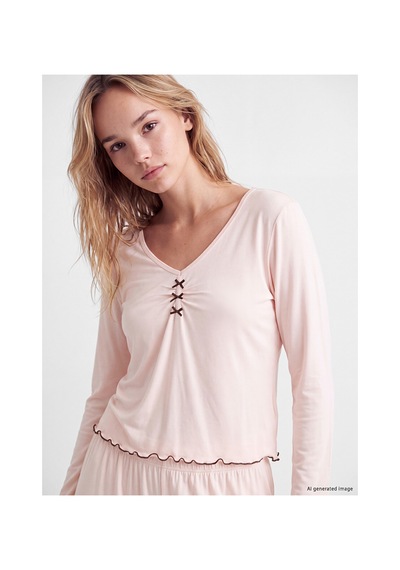 Lcw Dream Pembe V Yaka Kadın Pijama Takımı
