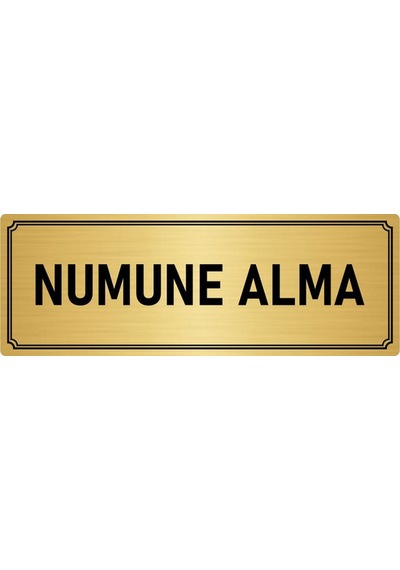 Metal Yönlendirme Levhası, Departman Kapı İsimliği Numune Alma 10x20 cm Altın Renk