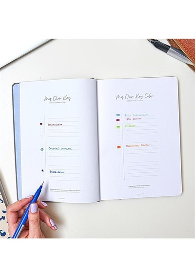 17x24 Keten Noktalı Bullet Journal Defter Kelebek