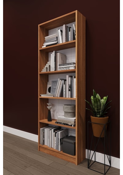 Lüks 5 Raflı Ev Ofis Kitaplık %100 MDF  Modern Dekoratif Kütüphane Kitaplık K002