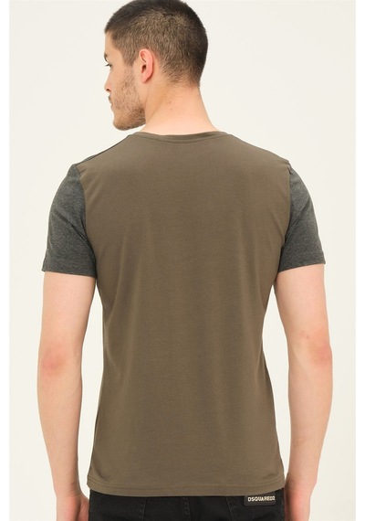 T8591 Dewberry Mens T-shırt-haki Haki