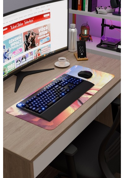 Blue Archive Kaymaz Dikişli Kauçuk Oyuncu Mousepad V1 - 70x30 Xl Gaming Mouse Pad Fare Altlığı