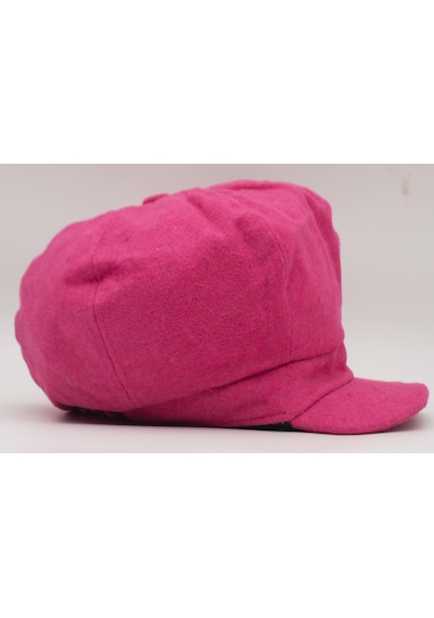 Şapkadan Kadın Yünlü Vintage Kasket Retro Kışlık Şapka 45645dr56704 Koyu Pembe