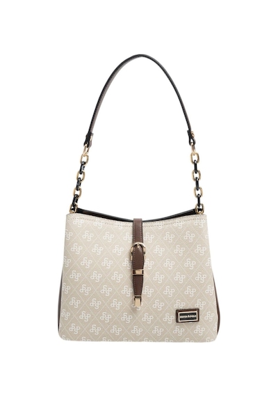Silver Polo Sp974 Kadın Omuz Çantası Monogram Taş-kahve