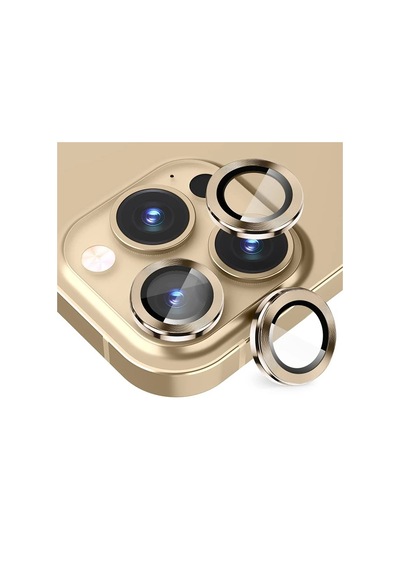 Ally iPhone Uyumlu 14 Pro-14 Pro Max 3d Metal Çerçeveli Kamera Lens Koruyucu- 5775 Altın