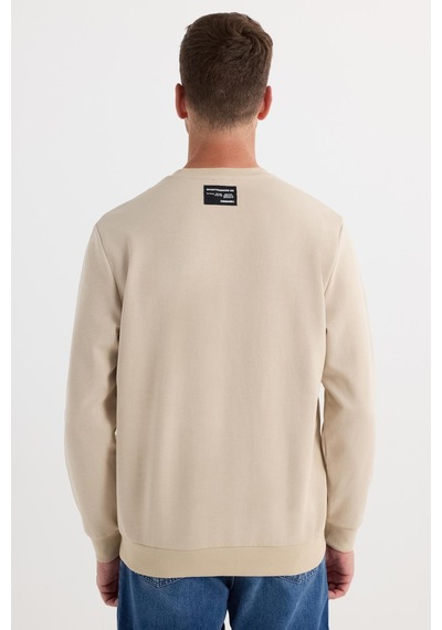 Tudors Erkek Relax Fit Rahat Kesim Pamuklu Lastikli Kol Bisiklet Yaka Baskılı Bej Sweatshirt-37308 Bej Tudors Erkek Relax Fit Rahat Kesim Pamuklu Lastikli Kol Bisiklet Yaka Baskılı Bej Sweatshirt-37308 Bej
