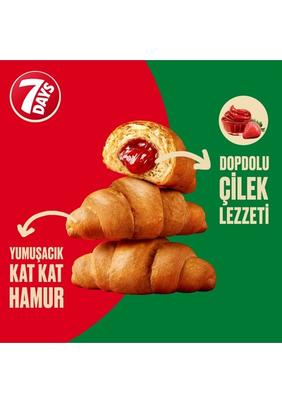 7 Days Çilekli Kruvasan 60 Gr - 24 Adet