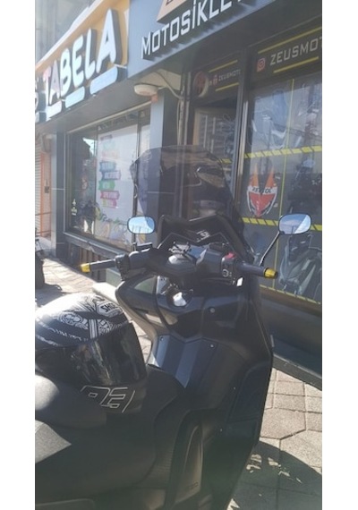 Zeus Motor 2015-2018 Yamaha Tmax 530 Uyumlu Uzun Ön Cam Koyu Füme