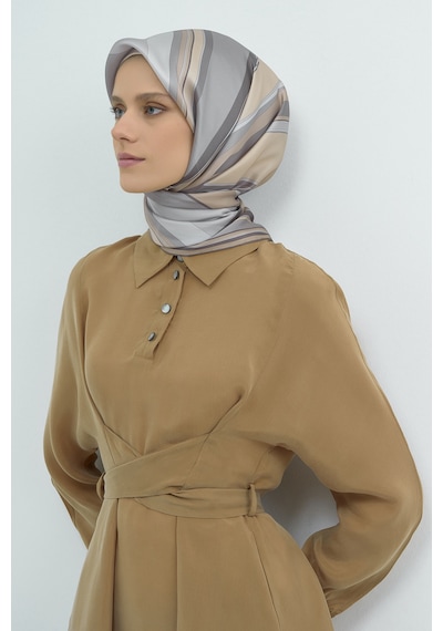 Armine Saf İpek Sura Eşarp-2026 İlkbahar-yaz- 951400d Gri