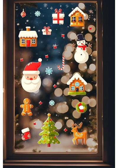 Tr Christmas Stickerları, Noel Baba Ve Yılbaşı Temalı Çocuk Odası Dekorasyon Seti, Kendinden Yapışkanlı Cam S Genel